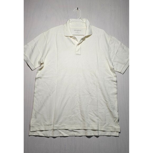 Eddie Bauer Polo Shirt Men’s Large Plain White Short Sleeve New Without Tags - Picture 1 of 3